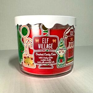 Bath & Body Works Elf Village : Crushed Candy Cane 3-Wick Candle